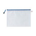 Mesh material Zip file folders Transparent Zipper closure Pencil eraser case Mesh zipper pouch A4 size Waterproof Document bag for School students Office workers Cosmetics storage Travel organization. 