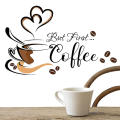 Wall Stickers DIY Cafe Restaurant Living Room Cabinet Art Home Decoration Self Adhesive Wallpaper Creative Coffee Cup Pattern. 