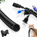 Flexible Spiral Cord Organizer Storage Line Protector Black Plastic Management Cable Reel Cable Accessories.