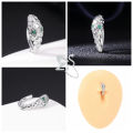 ZS 1 Piece Butterfly Shape 14G Belly Button Ring CZ Crystal Navel Piercings Click Reverse Curved Navel Barbell Body Jewelry 10MM.