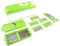 Vegetables Shredder 11 In 1 Slicer & Dicer Grater Cutter , Nicer Dicer Fruits and Vegetable Multi-functional Interchangeable Stainless Steel with Food Container.