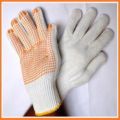 Gloves Yellow PVC single Dotted Bleach Cotton knit work Gloves 1 Pair. 