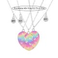 Qpeach 3Pack Heart Flower Butterfly Star Glitter Pendant Best Friend Girls BFF Necklace of 3 for Kids Friendship Jewelry Gifts. 