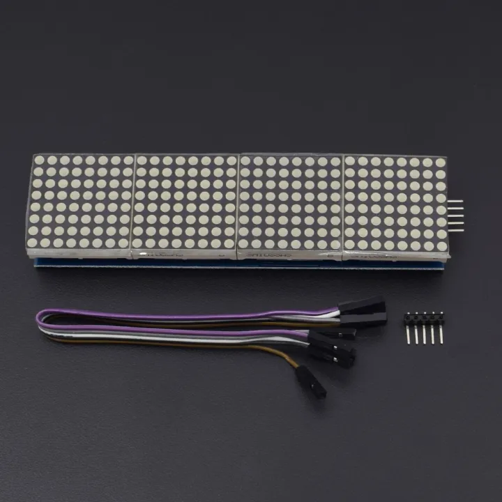 MAX7219%20MAX-7219%207219%20RED%20Dot%20Matrix%20Module%204%20In%201%208x8%20Dot%20Microcontroller%20Line%20Display%20With%205%20Pin%20Cables%20For%20Interfacing%20Arduino%20Electronics%20Circuitry%20&%20Parts%20-%20Image%204