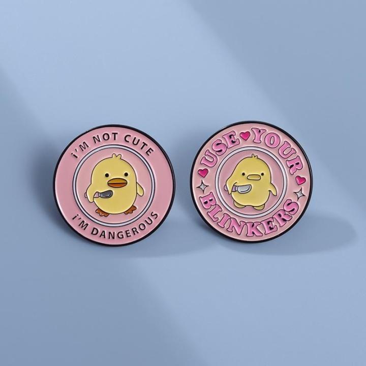 I'm%20Not%20Cute%20I'm%20Dangerous%20Cartoon%20Yellow%20Duck%20Brooch%20Clothing%20Bag%20Accessories%20Gift%20-%20Image%203