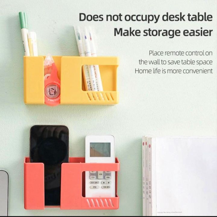 Multi-functional Wall Mobile Phone charging Holder stand with extra Storage Box,Remote Control Holder,Mobile Phone Plug,Home Charging Shelf