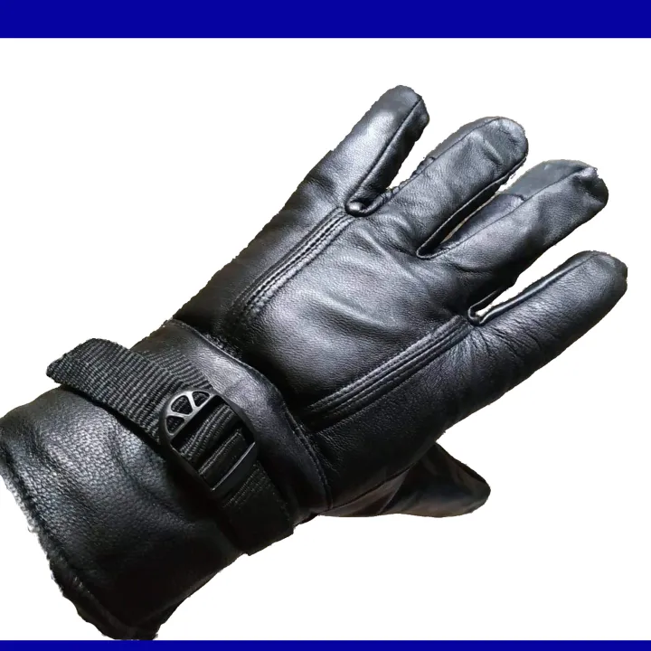Full%20Soft%20Leather%20Finger%20Men%20Hand%20Gloves%20-Black-%201%20Pair%20-%20Image%202