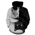 New Cute 3d Cat Hoodie Men's Women's Sweatshirt Harajuku Hooded Autumn Boys And Girls Animal White Streetwear Pullover. 