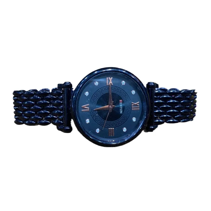 ladies%20Classic%20Watch%20Black%20Roman%20Numeral%20Clock%20Face%20With%20(1%20Year%20Warranty)%20Made%20in%20India%20-%20Image%203