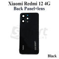 For Xiaomi Redmi 12 4G Side Frame + Back Panel Housing + Camera Glass Back shell Replacement Spare Parts.