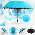 Lady Magic Flowers Umbrella Travel Parasol Folding Rain Windproof Umbrella Folding Anti-UV Sun/Rain Umbrella 8 Bone Flower. 