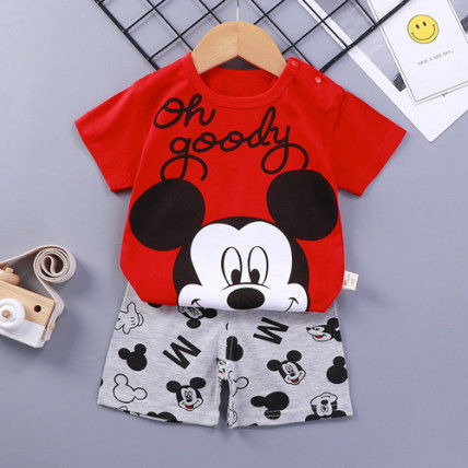 Kids Clothes Set Baby Boy T-Shirt Shorts Summer Mickey Mouse