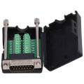 DB15 Male D-SUB 2 Row 15-Pin Plug Breakout Terminal Solderless Connector Screw. 