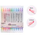 RHS Online 12 Colors Double-ended Highlighter Pen Set Fluorescent Pens Milkliner Painting Candy Colored Pen Students. 
