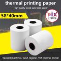 Pix 58x40mm Thermal Printer Paper, 3 Layer White Color Thermal Paper Roll for thermal Printer, POS Printer, Foodpanda tab, restaurant bill paper, shopping mall invoice paper. 