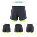 Lixada Men's 2-in-1 Running Shorts Quick Drying Breathable Active Training Exercise Jogging Cycling Shorts with Longer Liner.