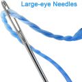 JAERBEE 30Pcs Large-Eye Stitching Sharp Thick Needles, 5 Sizes Stainless Steel Sewing Needles Kit for Embroidery and Hand Sewing. 
