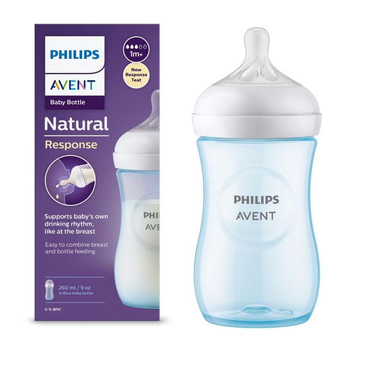 Baby%20Feeder%20-%20Philips%20Avent%20Natural%20Response%20Baby%20Bottle%201m+%20260ml%20Blue%20Plastic%20Bottle%20-%20Image%207