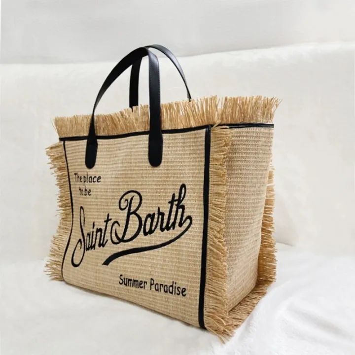 Saint%20Barth%20Brand%20Women's%20Bag%202024%20Trend%20Tassel%20Street%20Tote%20Bags%20Embroidered%20Letter%20Straw%20Beach%20Bag%20Casual%20Bolsas%20Large%20Handbag%20-%20Image%204