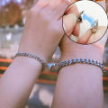 2pcs Heart Magnet Attract Couple Bracelet -Love Charm Jewelry -Stainless Steel Cuba Chain Bracelet Lover Jewelry for Women Men. 