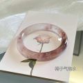 Xiaohongshu has the same style of chaise bracelet, round bar, thick glass, anti-jade, ice through bracelet, Hanfu accessories, ancient jingle bracelet girl. 