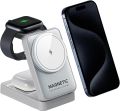 2025 Upgraded 3-in-1 Wireless Charger for iPhone,Travel Magnetic Charger Stand Nightlight Foldable Wireless Charging Station Compatible with Magsafe Charger&iPhone 16/15/14/13/12,Apple Watch&AirPods.