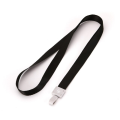1PC Lace Lanyard Rope for ID Card Holder with Plastic Hook - Black.