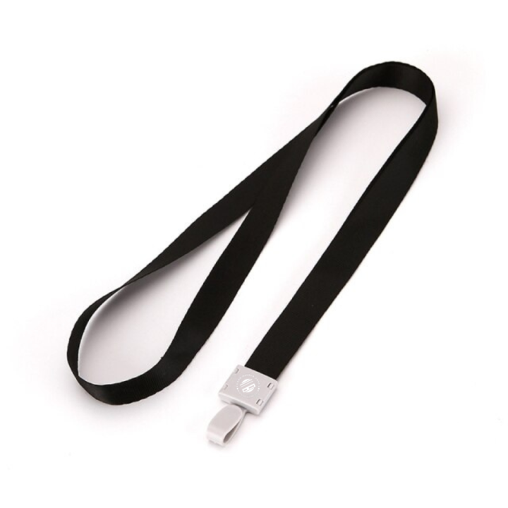 1PC Lace Lanyard Rope for ID Card Holder with Plastic Hook - Black