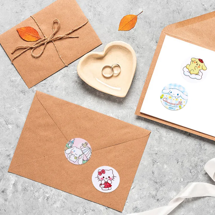 500PCS%20Sanrio%20Sweating%20Sticker%20Round%20Seal%20Sticker%20Self-adhesive%20Label%20Children's%20Cartoon%20Roll%20Roll%20Sticker%20-%20Image%206