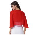 Women 3/4 Sleeve Solid Color Chiffon Open Front Cardigan Bolero Jacket Shawl Wraps Spring Summer Outdoor Casual Wear. 