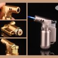 mini Metal Butane gas jet flame torch lighter Windproof Cigar lighter Welding Refillable Butane Gas Lighter.