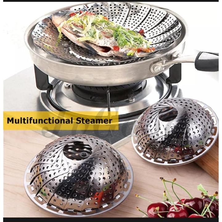 Multifunctional Stainless Steamer Food Strainer or momo or chicken  lotus steamer (23 cm)