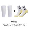 2 Pairs Set Men Grip Soccer Socks and Knee Pads Calf Sleeves Adult Youth Non Slip Leg Shin Guards for Basketball Football Sports. 