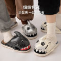 Shark cotton slippers men's 2022 new indoor home winter cute couple home wear slippers women's winter. 