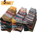 10PCS=5Pairs Autumn Winter New Men Thicken Warm Harajuku Retro Fashion Casual Wool High Quality Cotton Socks Wholesale Snow Sock. 