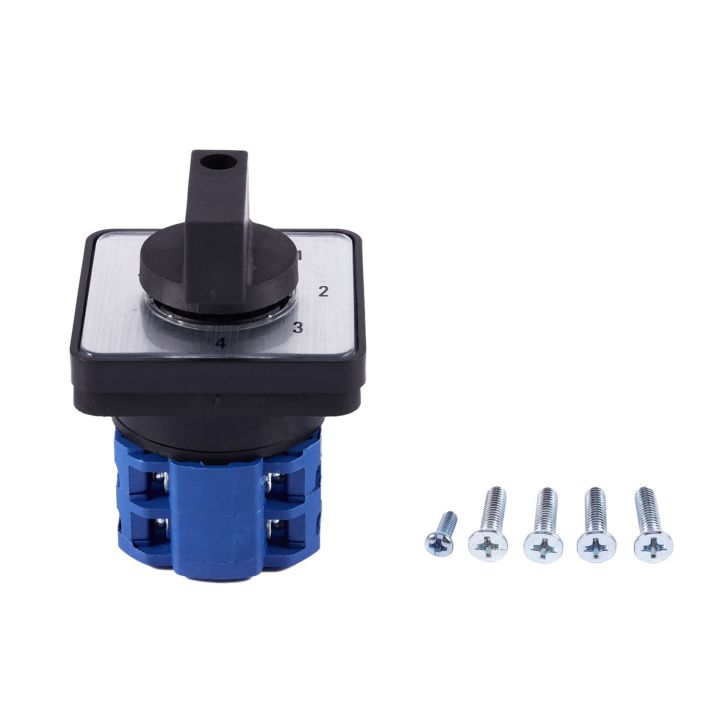 NXFDSIOZ%202X%208%20Terminals%205%20Positions%20Master%20Control%20Rotary%20Cam%20Switch%2020A%20Black+Blue%20-%20Image%205