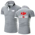 Dji Professional Pilot Drone Printed Summer Men's Polo Shirt Casual High Quality Cotton Short Sleeves Classic Tops T-shirts. 