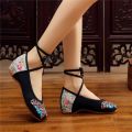 Embroidered Shoes Women's Ancient Style Old Beijing Cloth Shoes Women's Ethnic Style Han Chinese Clothing Shoes Women's Square Dancing Shoes Canvas Shoes Women. 