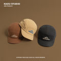 [ New ]5cm Short Brim Baseball Cap Brown Hat Men's Big Head Circumference Soft Top Vintage Embroidered Short Brim Peaked Cap. 