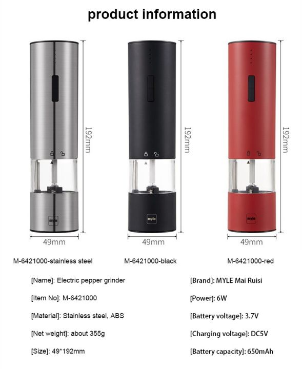 Electric%20Automatic%20Salt%20Pepper%20Mill%20Set%20Adjustable%20Grinding%20Kitchen%20Stainless%20Steel%20Tool%20Cooking%20Accessories%20cocina%20Dro-1PC%20Red%20-%20Image%208