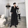 New 2021 Men Casual Jumpsuit Overalls Male One Piece Long Sleeved Loose Jumpsuit Hair Stylist Youth Tooling Wide Leg Pants. 
