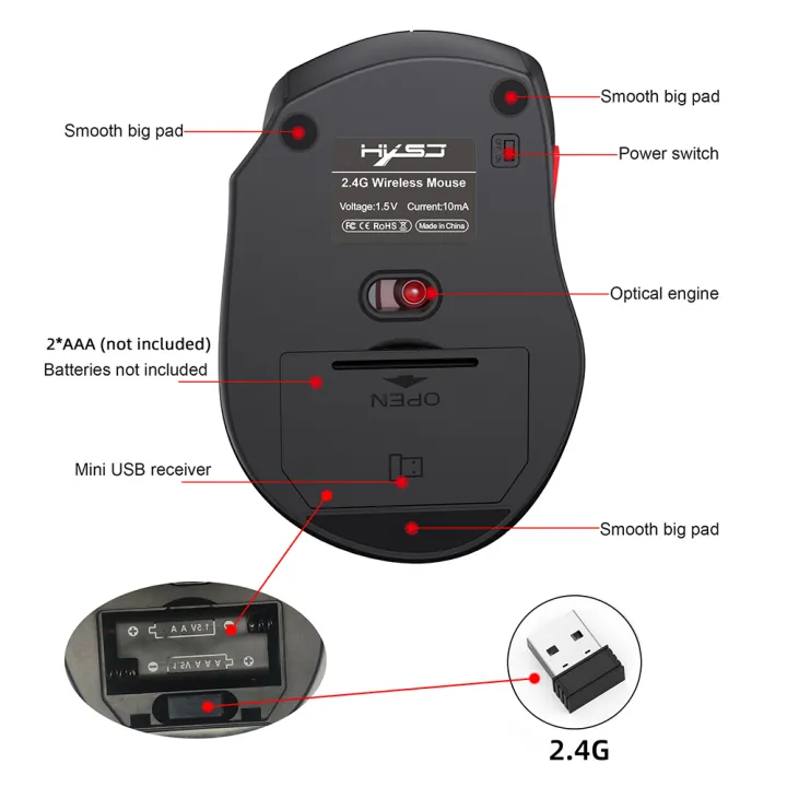 T67%20Wireless%20Mouse%206%20Keys%20Mute%20Office%20Gaming%20Mouse%20Ergonomic%20Silent%202.4G%20Mice%20With%20Adjustable%20DPI%20For%20PC%20-%20Image%205