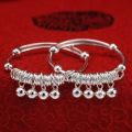 【7Rings Store】Baby Bracelet Silver Color Newborn Birthday Gift Infant Kids Adjustable Jewelry Handmade Chain Bracelets Anklet. 