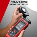 TASI TA632A LCD Digital Light Meter Mini Digital Lux Meter Handheld Illuminometer Luminometer Photometer Luxmeter Light Meter 0-200000 Lux.