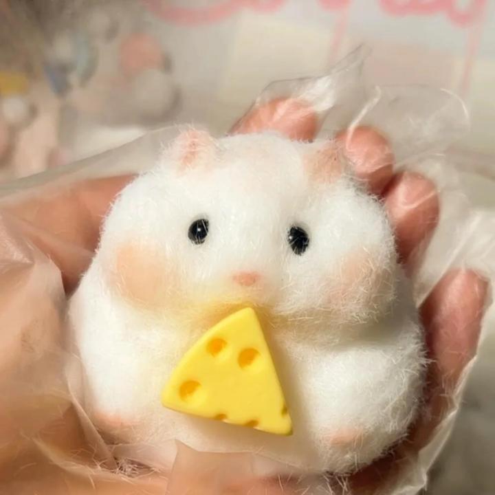 Taba Squishy Toy Mochi Toy Mushy Silicone Fuzzy Cute Hamster Handmade Squishy Toy Tabby Hamster Stress Release Hand Relax Gift