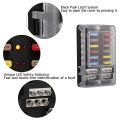 2X 12V 12 Way Marine Fuse Block Fuse Panel with Ground & 12 Volt Fuse Box for Car Automotive Boat RV RZR.