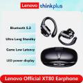 【FUPANG】Lenovo XT80 True Wireless Bluetooth 5.3 Earphones with Button Control Power Noise Earhooks Waterproof Headset. 