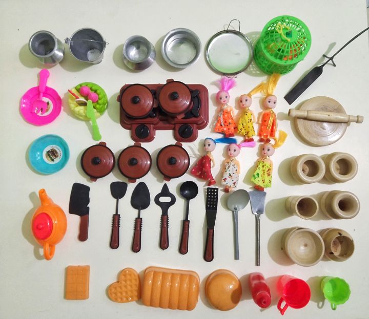50 pieces Toy Kitchen Set For Baby aluminiam, wooden plastic toy