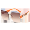 2023 New Frameless Two-color Gradient Premium Women's Sunglasses Fashion Trend Douyin Internet Red Sunglasses Wholesale.