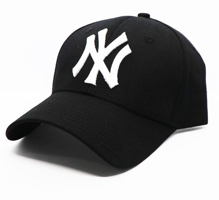 2 Pcs Gorgeous Black and White NY Curved Cap for Boys